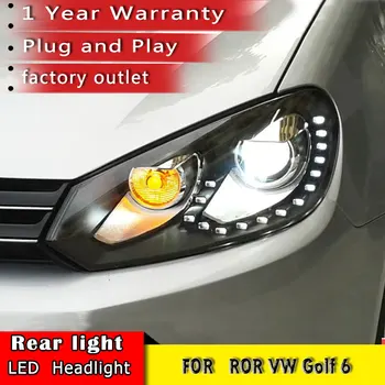 Automobilių Stilius. 2010 m. 2013 m. VW Golf 6 Žibintai Volkswagen Golf LED Žibintai DRL Bi Xenon Objektyvas Didelis artimąsias automobilių Stovėjimo aikštelė Rūko Žibintas