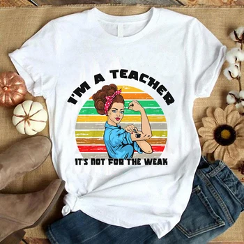 Aš esu Mokytojas, Tai Ne Silpnas Juokinga Marškinėlius Harajuku Stiliaus Estetinių Mokytojas Dovana Marškinėliai Vasaros Top Tees Medvilnė