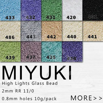 BLUESTAR 2020 MIYUKI derliaus aukštas šviesos stiklo granulių 2mm11/0 papuošalai, aksesuarai, siuvinėjimas karoliukais 10g/pak aprangos priedas