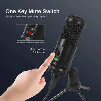 BM-65 Profesija studio USB Mikrofonas Karaoke Dainavimas Nešiojamas Įrašymo Kondensatoriaus Mikrofonas, KOMPIUTERIO, Kompiuterinių Žaidimų Stream Mic