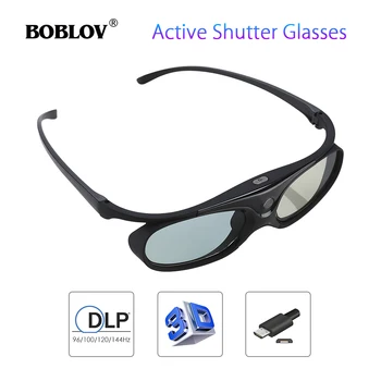 BOBLOV JX-30 3D Active Shutter Glasses DLP-Link 96Hz/144Hz USB Įkrovimo Namų Kino Juoda BenQ, Dell, Acer 3D Projektorius