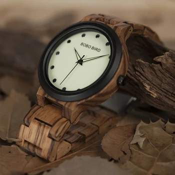 BOBO PAUKŠČIŲ Vyrų bambuko Medinės Žiūrėti Šviesos Rinkimo Rankiniai Laikrodžiai Su Medienos Nuorodos Į Dovanų Žiūrėti Langelį relojes hombre logotipą