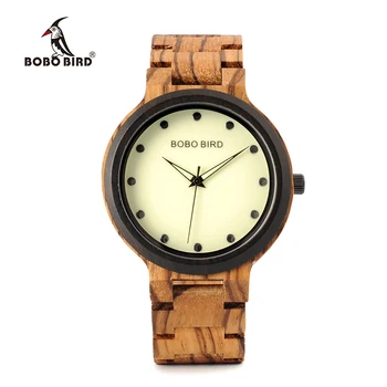 BOBO PAUKŠČIŲ Vyrų bambuko Medinės Žiūrėti Šviesos Rinkimo Rankiniai Laikrodžiai Su Medienos Nuorodos Į Dovanų Žiūrėti Langelį relojes hombre logotipą