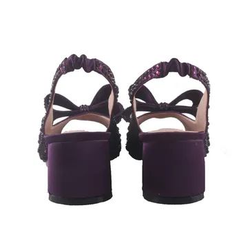 BS870 Užsakymą Violetinė Crystal Afrikos Batai Su Atitikimo Maišelį Nustatyti Basutės Suknelė Siurbliai, didelio Dydžio, Mažas Kulnas Moterų Batai