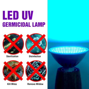 Baktericidiniu Šviesos LED uv-C Lempa 25W 35W 50W E27 valymo virtuvė Lempa LED Sterilizer UV Lemputė 220V Ultravioletinių Baktericidinį Lempos 110V