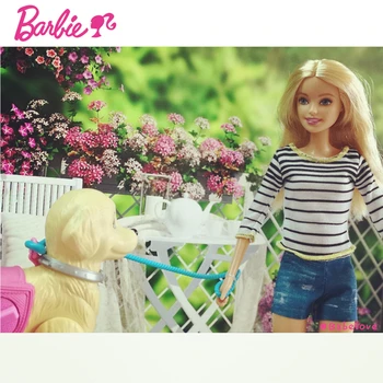 Barbė Lėlės Sužinoti, Gyvūnų Priežiūra Serijos Barbie Mergina, Dovanų Dėžutėje Žaislas Padės Pet Ėdrus Šuo DWJ68 Walk & Pamišęs PUP