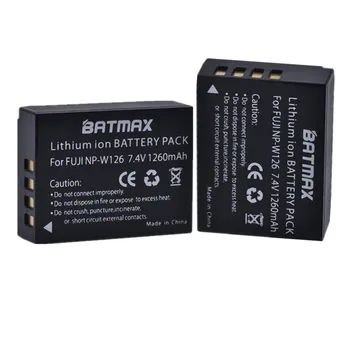Batmax 2vnt NP-W126 NPW126 Baterija +LCD Dual USB Įkroviklis+ Langelį Fujifilm X-Pro1 X-E1 X-E2 (X-M1 X-A1 X A2 X T1 X-T10 X-T20