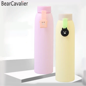 BearCavalier Vaikų Infusers Aukštai Temperatūrai Atsparaus Stiklo Vandens Butelių Sporto Nešiojamų Silikono Nustatyti Drinkware Vandens butelis