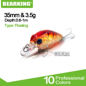 Bearking 2018 puikus profesinės A+ žvejybos masalas,8color rinktis mini suku 35mm 3,5 g sustabdyti nardymo 1m minnow sunku masalas