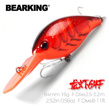 Bearking karšto modelis, A+ žvejybos masalas suku 64mm 16g 6colors rinktis nardymo 2.5-3.2 m. žvejybos reikmenys sunku masalas