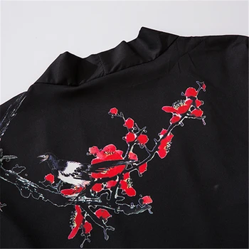 Bebovizi Mados Stilius Gėlių Spausdinti Kimono Marškinėliai Atsitiktinis Moterų Megztinis Japonijos Harajuku Streetwear Kawaii Panda Tradicija Viršų