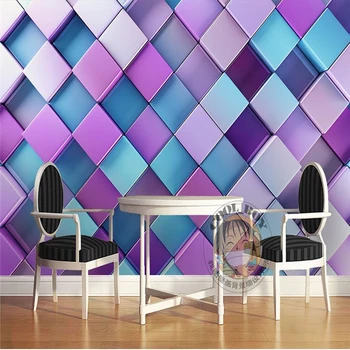 Beibehang užsakymą tapetai purple fantasy KTV dinaminės geometrijos square aikštėje diamond fonas,tapetai, sienų ir 3 d