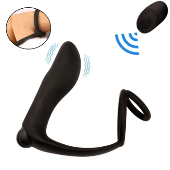 Belaidis Nuotolinio Analinis Dildo Vibratorius Prostatos Massager Butt Plug 10 Vibravimo Nedelsiant Žiedą Ant Varpos Masturbator Sekso žaisliukai Vyrams