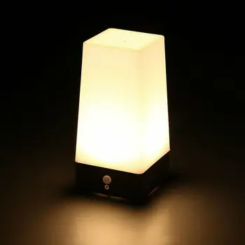 Belaidis PIR Judesio Jutiklis šviesos jutiklis LED Nakties Šviesos Baterija Stalo Lempa Šiltai Balta