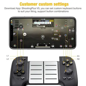 Belaidžio Kontrolės Žaidimų Nešiojamieji PUBG Žaidimų Valdiklis Gamepad Mobiliojo Telefono L1R1 Sukelti Fotografavimo Tikslas Klavišą Mygtuką Gamepad Kreiptuką