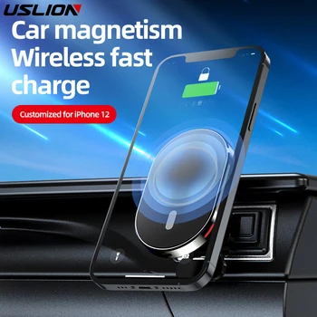 Belaidžio Kroviklio 15W Magnetinį Laikiklį Automobilinio Įkroviklio Adsorbable Automobilių iphone 12 ProMax Įkrauti Mobiliojo telefono Magnetas Mount Turėtojas