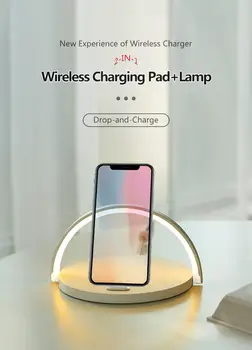 Bevielis Greitas Įkroviklis Stalo Lempa Naktį Šviesos Telefono Laikiklio Padas iPhone Samsung