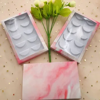 Blakstienos langelį 5 poros blakstienas paketo marble pink gana spalva karšto pardavimo blakstienas dėžės populiarus stilius blakstienos langelį