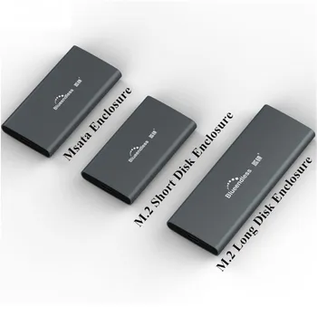 Blueendless Išorinis HDD Talpyklos Atveju HDD 2.5' Aliuminio 2242/2260/2280 M. 2 SSD Atveju Msata USB 3.0 Kietojo Disko Atveju Caddy Dėžutę