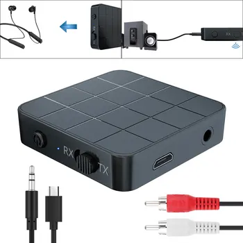 Bluetooth 5.0 2-in-1 Audio Siųstuvas, Imtuvo TV Kompiuterio Garsiakalbis, Automobilinis Adapteris, Stereo Wireless Audio 3.5 mm AUX Lizdas RCA Adapteris