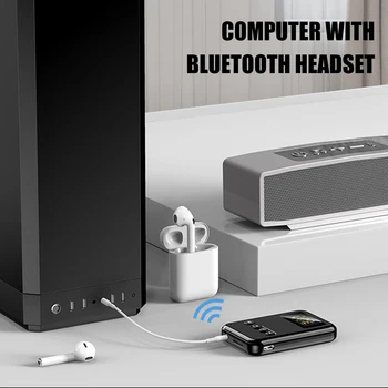 Bluetooth 5.0 Imtuvas Siųstuvas Belaidžių Muzikos Adapteris Automobilinis FM Siųstuvas Ausinės, Garsiakalbiai LED Ekranas Parama TF Kortelę