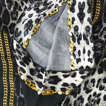 Bohemijos Afrikos Moterų Rudenį Maxi Suknelė Pusė Rankovėmis Medvilnė, Leopardas Prarasti dėl Ponios Suknelė