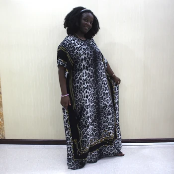 Bohemijos Afrikos Moterų Rudenį Maxi Suknelė Pusė Rankovėmis Medvilnė, Leopardas Prarasti dėl Ponios Suknelė