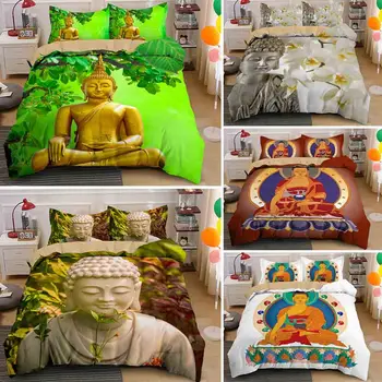 Boho Pobūdžio Buda Karalienė Patalynės Komplektai Meditacija Antklode Padengti 2/3pcs Lova Nustatyti Vieną Twin Dviguba Antklodė Apima Su Užvalkalas
