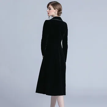 Bonnie Thea žiemos juodo Aksomo, paltai ir striukės moterims rudenį moteris ilgą striukę, paltą darbo striukė moterims, drabužiai 2018