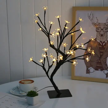 Bonsai Medis Lemputė 36 Led Ryškus Energijos taupymo Kamuolys Juoda Filialų Medis Šviesos Namuose Šalis Vestuvių Kalėdų Dekoro