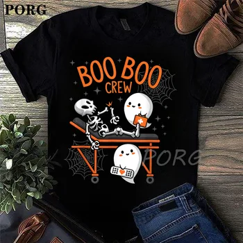 Boo Boo Įgulos Dvasios Gydytojas Skeletas Juokinga Halloween Dovana T-Shirt Moterims, Drabužiai Lady Drabužių Moterų Tees Topai Marškinėliai Moteriški