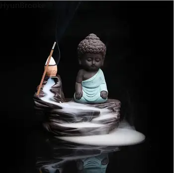 Boutique Namų Dekoro Zen Vienuolis Buda Censer Keramikos Yixing Aromatas Moliuskui Kūgio Smilkalų Degiklis Stick Incienso Plokštė Creative Zen
