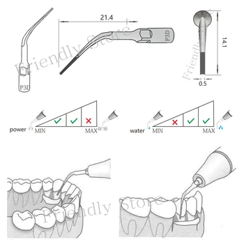 Burnos Higiena-1 Vnt P3D Odontologijos Įranga Scaler Patarimas EMS ir Genys, Ultragarso Scaler Perio Gydymas Patarimas Diamond Padengtas