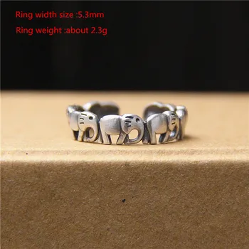 Buyee 925 Sterlingas Sidabro Unikalus Žiedai Moterų Mažas Dramblys Mados Atidaryti Piršto Žiedą, Moterims, Vyrams Mados Šaliai, Papuošalai