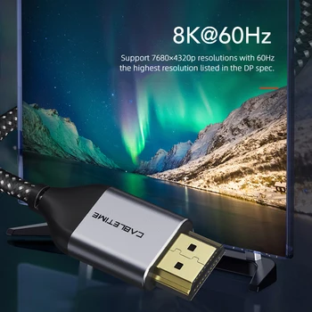 CABLETIME DisplayPort 1.4 8K Kabelis 8K/60Hz 4K/144Hz DP 1.4 Garso Vedio Display port Keitiklio, TV, Projektorius, 