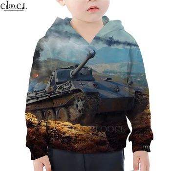 CLOOCL Hoodies Berniukams, Mergaitėms, Vaikams Žaidimai, World of Tanks Gobtuvu Megztiniai Vaikams 3D Spausdinimo Vaikams Laisvalaikio Hoodie Lašas Laivybos
