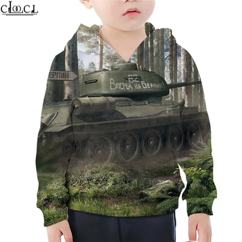 CLOOCL Hoodies Berniukams, Mergaitėms, Vaikams Žaidimai, World of Tanks Gobtuvu Megztiniai Vaikams 3D Spausdinimo Vaikams Laisvalaikio Hoodie Lašas Laivybos