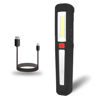 COB LED Žibintuvėlis Nešiojamas Žibintuvėlis, 3 Režimai Magnetinis Auto Remonto Darbai Šviesos Žibinto 360 Laipsnių Sukimosi Kablio Kabinti Palapinė Lempos