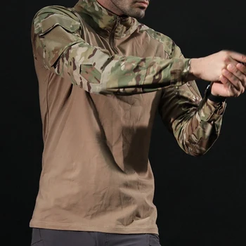 Camo JAV Kariuomenės Taktinių Karinę Uniformą Airsoft Kamufliažas Kovos Įrodyta, Marškinėliai Greitą Puolimą ilgomis Rankovėmis Marškinėliai Mūšio Streikas