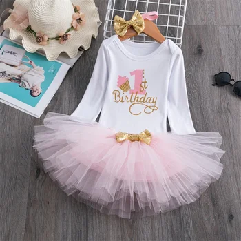 China Laišką Gimtadienio Suknelė 1 metukų mergytę Krikštynų Suknelė Naujagimių Mergaičių Krikšto Suknelės Princesė Šalies Drabužių 0-12M