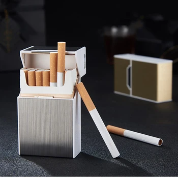 Cinko Lydinys Įkrovimo Cigarečių Atveju su 20 Mažų Cigarečių Plonų Cigarečių Atveju su Įkraunama Lengvesni Metalo cigarų Atveju