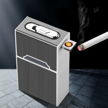 Cinko Lydinys Įkrovimo Cigarečių Atveju su 20 Mažų Cigarečių Plonų Cigarečių Atveju su Įkraunama Lengvesni Metalo cigarų Atveju