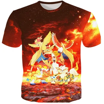 Cloudstyle Pokemon Fire Vyrų T Shirts 3D Magija, Gyvūnų T Marškinėliai Atsitiktinis Komiksų Vyrų T Marškinėliai trumpomis Rankovėmis Tees Viršūnes Male S-5XL