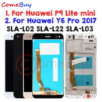 Comebuy Ekrano ir Huawei P9 Lite mini LCD Ekranas Y6 Pro 2017 SLA-L22 SLA-L02 Jutiklinis Ekranas Su Rėmu 
