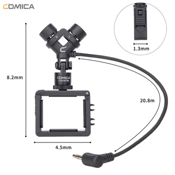 Comica BTM-MT06 XY, Stereo Mikrofonas, Cardioid Kondensatoriaus Veiksmų Fotoaparato Vaizdo Mic už DJI Osmo Kišenėje(3.5 MM TRS)
