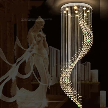 Crystal Šiuolaikinės Liustra Vienos Spiralės Kopėčių LED Šviestuvai Už Fojė, Valgomasis, Restoranas lempos Laiptų šviesos