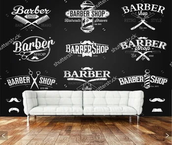 Custom kirpykla, tapetai, Kirpykla, Emblemų kreida piešia, modernus sieninis už kambarį sofos fone de papel parede