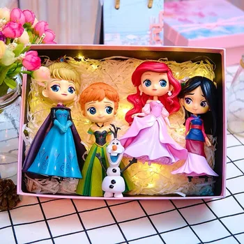 DISNEY Q posket Lėlė Princesė Arielis Tangled Rapunzel Elsa Anna Pav žaislai, lėlės, žaislai Tortas Topper Tortas dekoro gimtadienio