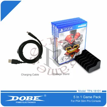 DOBE 5 in 1 Žaidimas Pack Stereo Ausinės su Mikrofonu Priedais Rinkinys, skirtas PS4 Playstation 4, PC, Nešiojamas, su Dual Įkrovimo Dokas