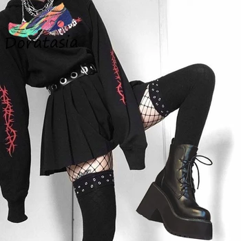 DORATASIA Ins Moterys Dizaineris Punk Batai Rudenį, Prekės ženklo Batai Moterų Mados Stambusis Platformos Batai